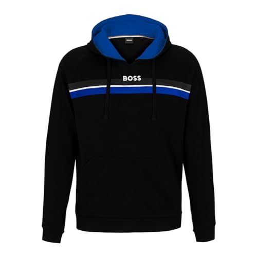 BOSS Herren Pullover Kapuzenpullover Sweatshirt Hoodie Authentic Hoodie, Farbe:Schwarz, Artikel:-001 Black, Größe:L von BOSS