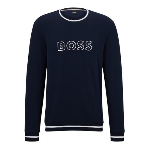 BOSS Herren Pullover Sweatshirt Contemporary Sweatshirt, Farbe:Blau, Artikel:-403 Dark Blue, Größe:2XL von BOSS