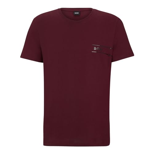 BOSS Herren Shirt Kurzarmshirt T-Shirt RN 24, Farbe:Rot, Artikel:-602 Dark red, Größe:M von BOSS
