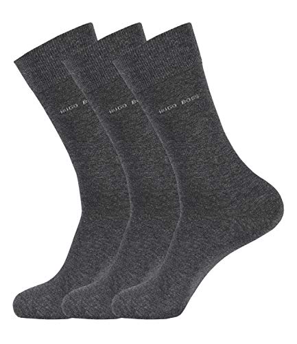 HUGO BOSS Herren Socken Strümpfe Business Marc RS Uni 50388436 3 Paar, Farbe:Grau, Größe:43-46, Artikel:-012 charcoal von BOSS