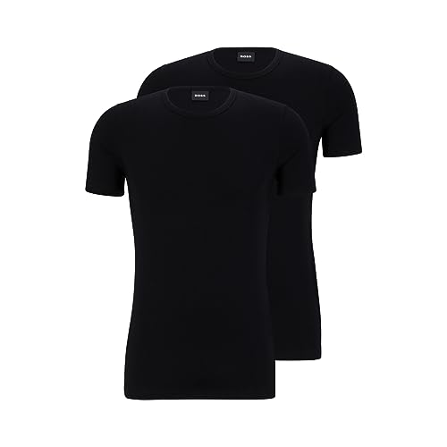 HUGO Herren 2 Pack Crew Neck Stretch Undershirts Retroshorts, Schwarz, XXL (2er Pack) von BOSS