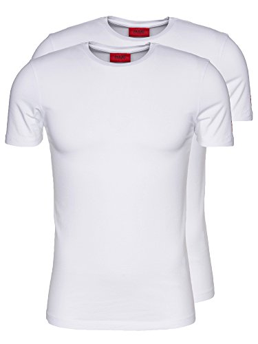 HUGO MEN T-SHIRT DOUBLE-R-STRETCH FARBE100 WEISS (S) von HUGO