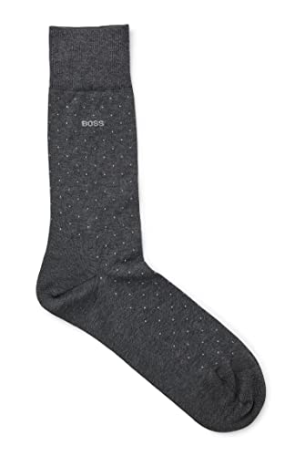 BOSS Herren George RS Dots MC Mittelhohe Socken aus merzerisiertem Baumwoll-Mix Dunkelgrau 45-46 von BOSS
