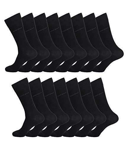 HUGO BOSS Herren Socken Strümpfe Business Allround RS SP 50388453 15 Paar, Farbe:Schwarz, Größe:47-50, Artikel:-001 black von HUGO BOSS