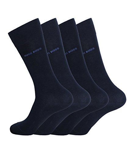Hugo Boss Herren Socken Strümpfe Business Allround RS Uni 50272214 4 Paar, Farbe:Blau;Sockengröße:39-42;Artikel:-401 dark blue von HUGO BOSS