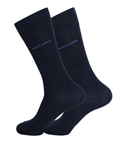 HUGO BOSS Herren Socken Strümpfe Business Allround Twopack RS Uni 50388437 4 Paar, Farbe:Blau, Größe:47-50, Artikel:-401 dark blue von HUGO BOSS