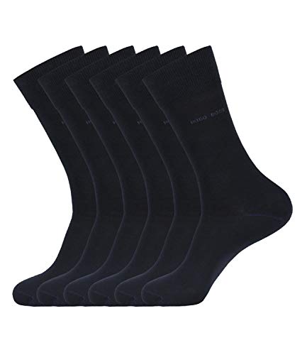 HUGO BOSS Herren Socken Strümpfe Business George RS Uni 50388433 6 Paar, Farbe:Blau, Größe:47-48, Menge:6 Paar (6x 1 Paar), Artikel:-401 dark blue von HUGO BOSS