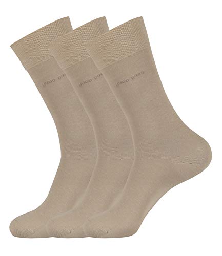 HUGO BOSS Herren Socken Strümpfe Business Marc RS Uni 50388436 3 Paar, Farbe:Beige, Größe:47-50, Artikel:-261 medium beige von HUGO BOSS