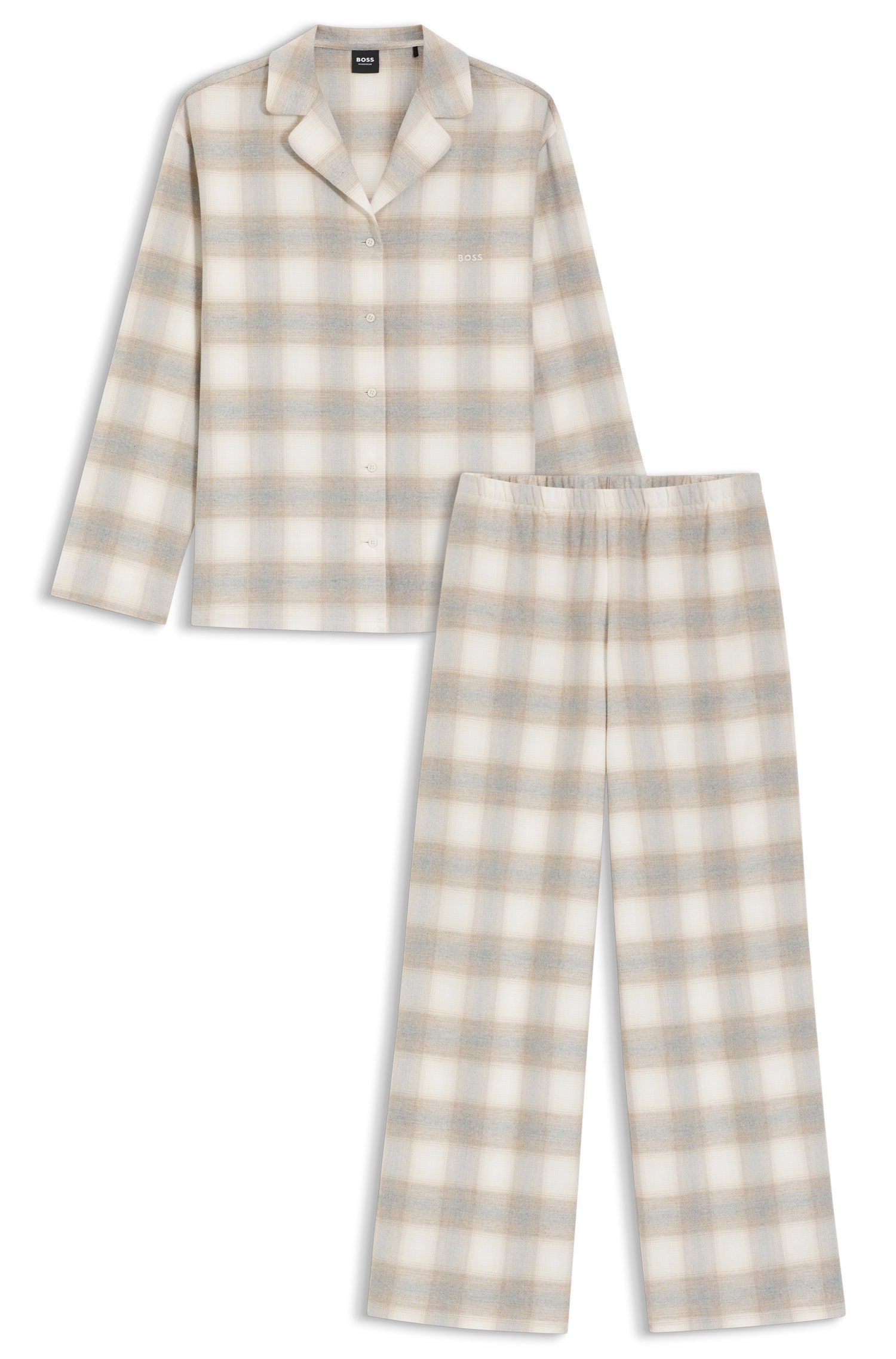 Karierter Pyjama aus Baumwoll-Flanell von BOSS