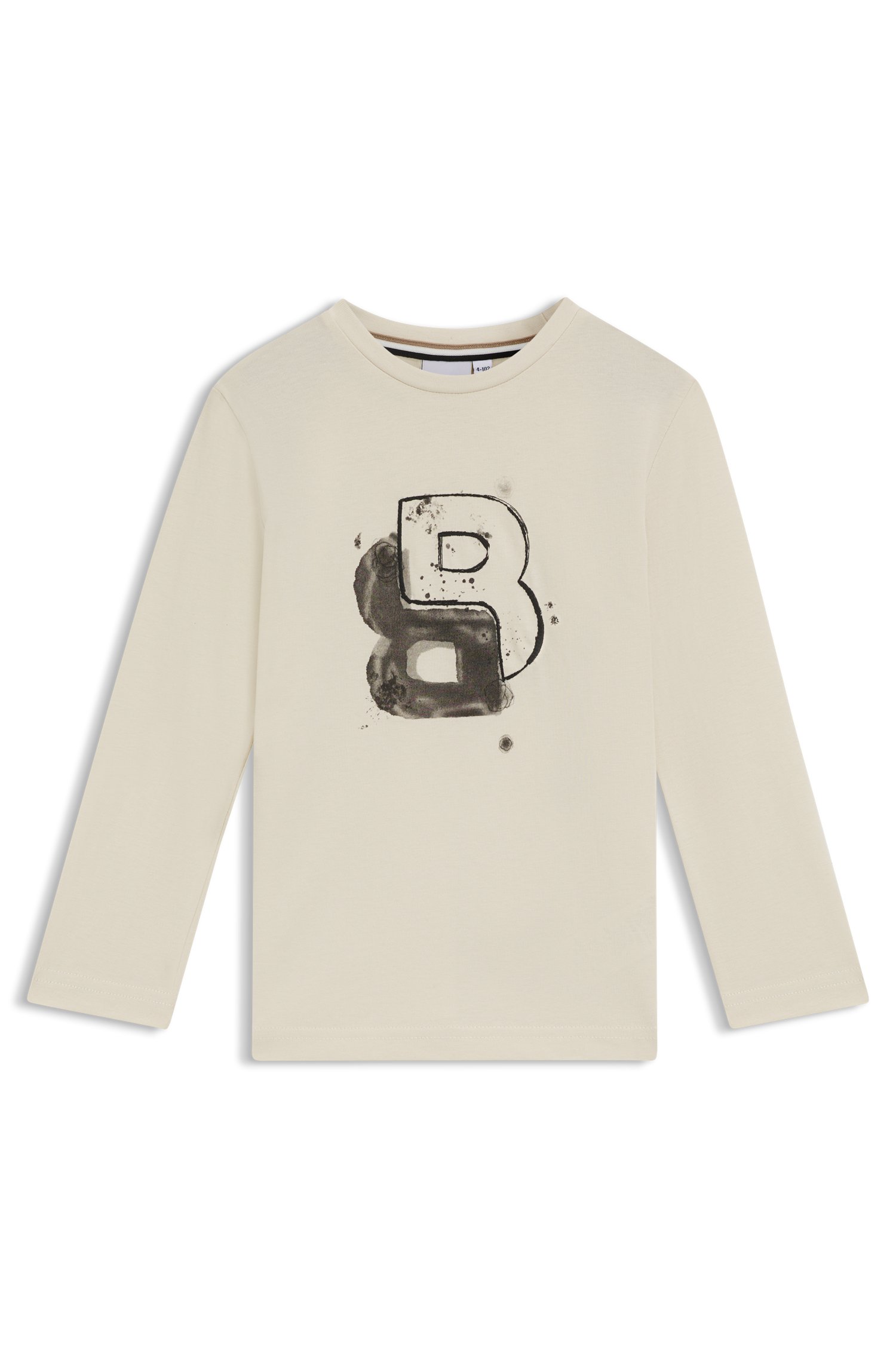 Kids-Longsleeve aus Baumwolle mit Double-B-Monogramm von BOSS
