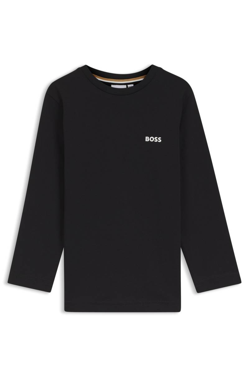 Kids-Longsleeve aus Baumwolle mit Logo-Print von BOSS