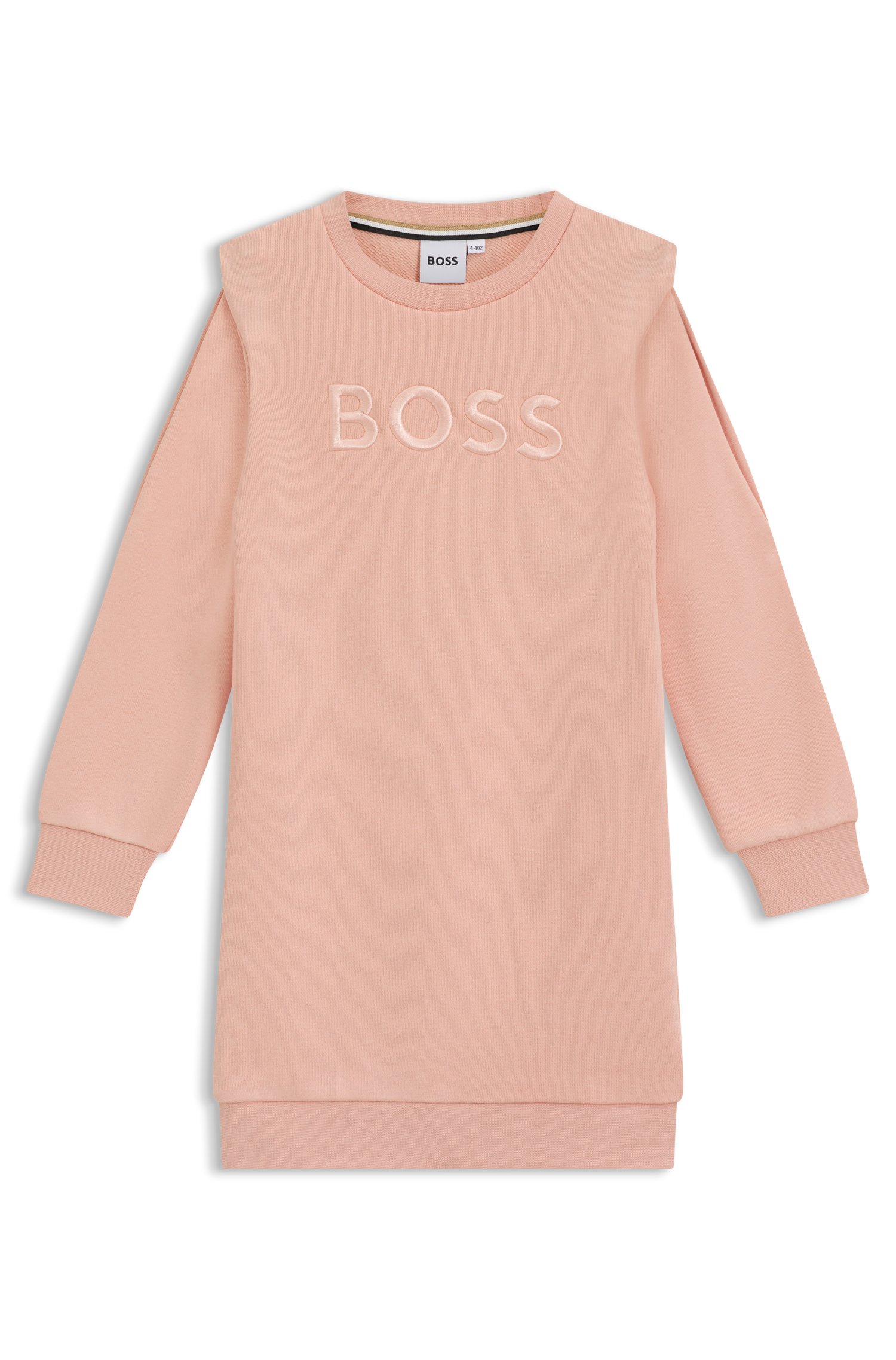 Kids-Pulloverkleid aus Baumwoll-Mix mit Logo von BOSS