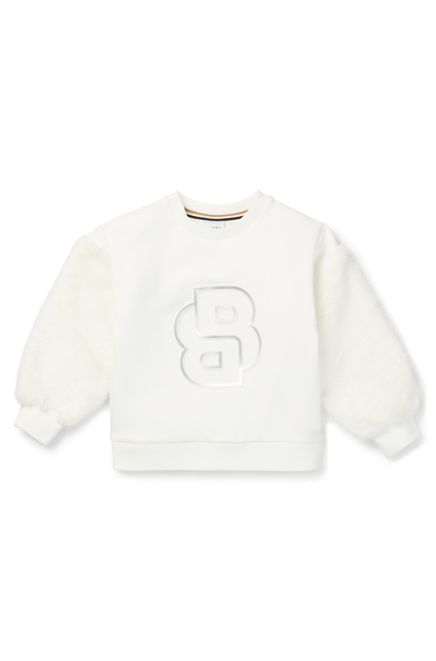 Kids-Sweatshirt mit Double-B-Monogramm in Metallic-Optik von BOSS