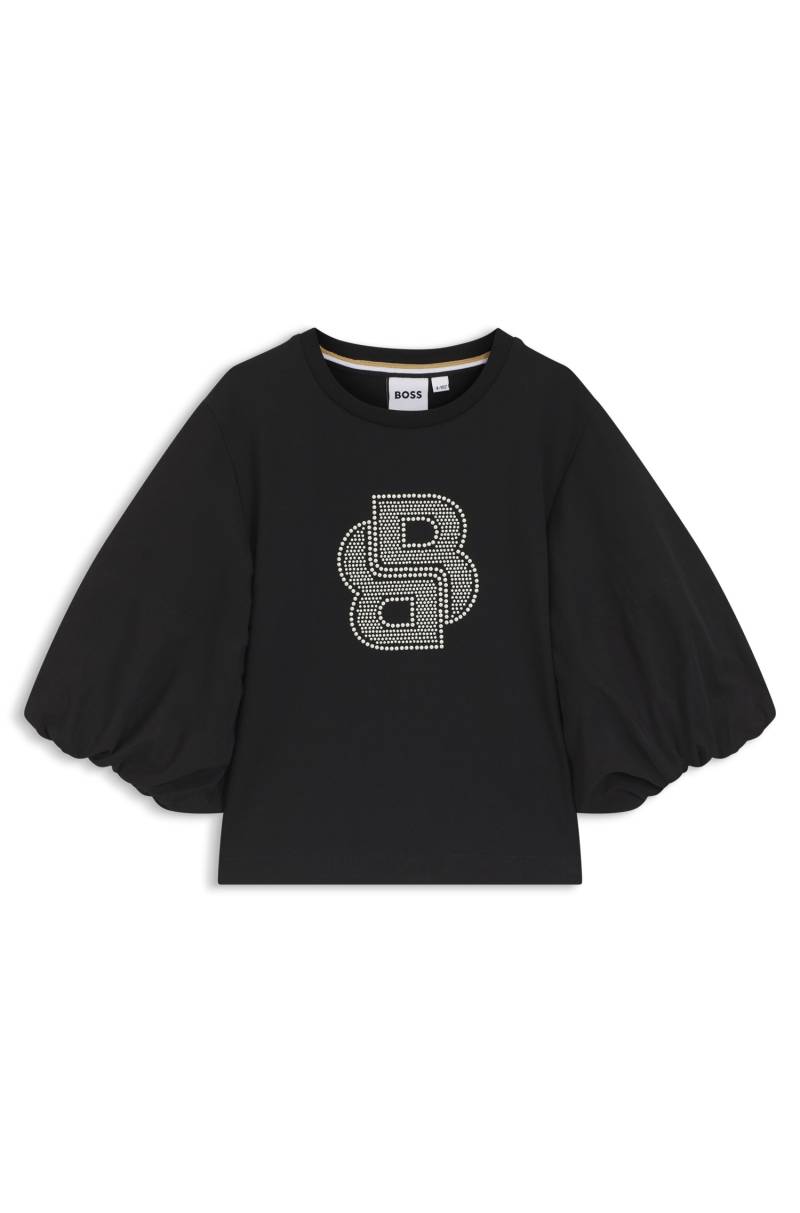 Kids-T-Shirt mit Puffärmeln und Double-B-Monogramm von BOSS