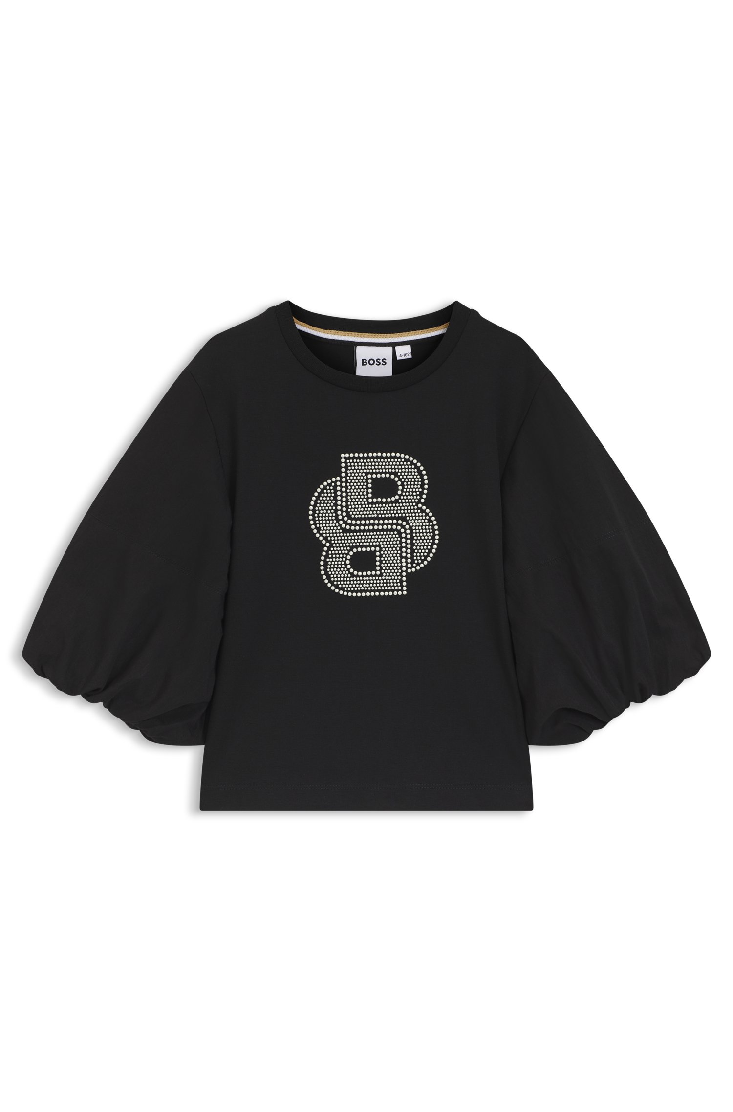 Kids-T-Shirt mit Puffärmeln und Double-B-Monogramm von BOSS