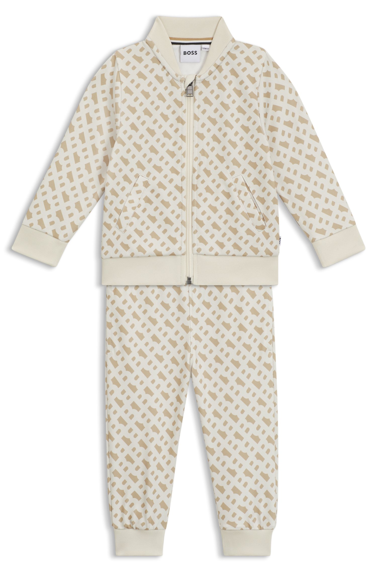 Kids-Trainingsanzug mit Allover-Monogramm-Muster von BOSS