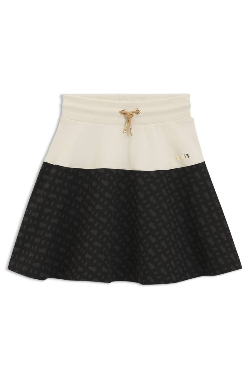 Langer Kids-Rock mit Monogramm-Print von BOSS