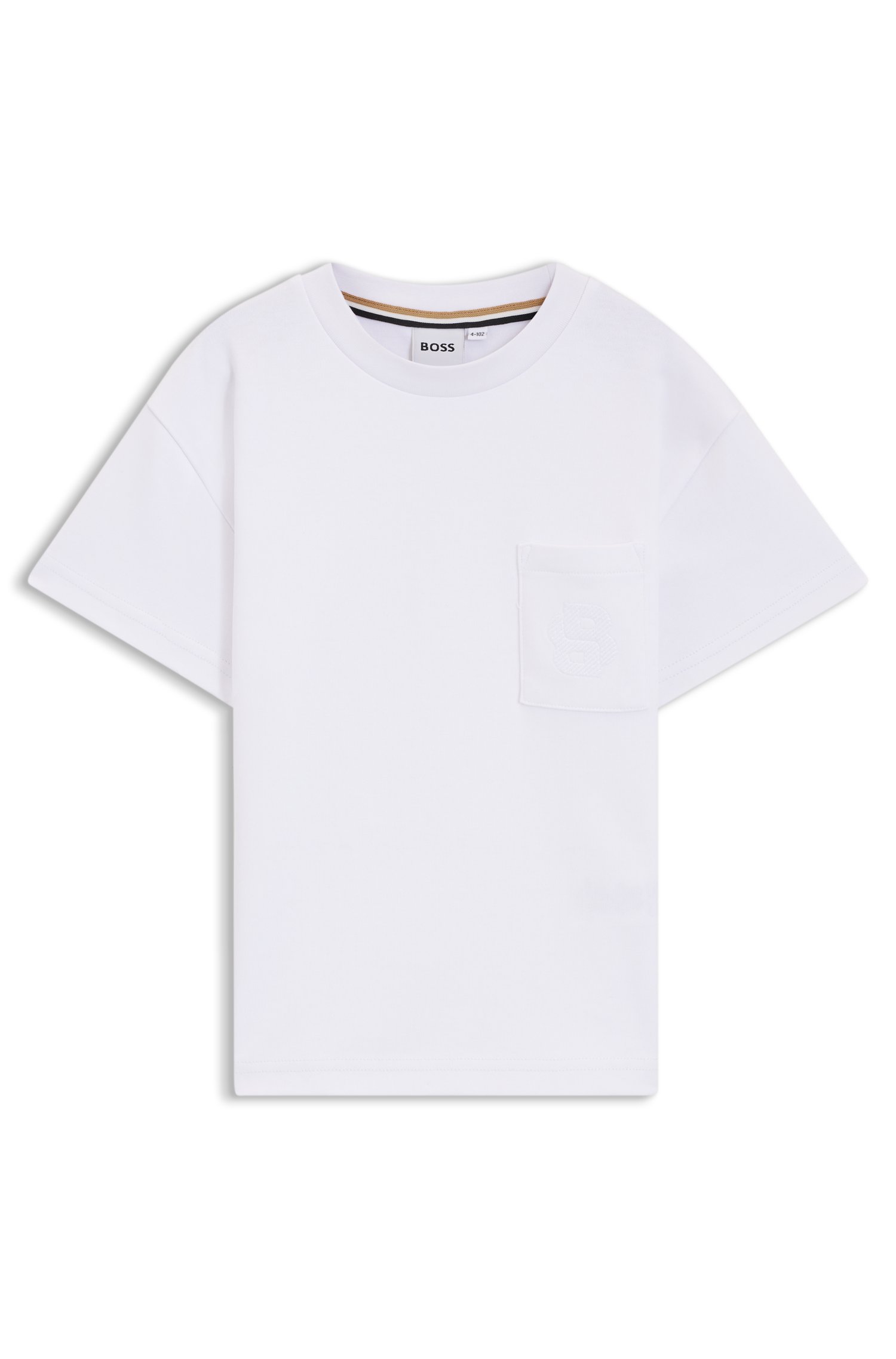 Loose-Fit Kids-T-Shirt aus Baumwolle mit Double-B-Monogramm von BOSS