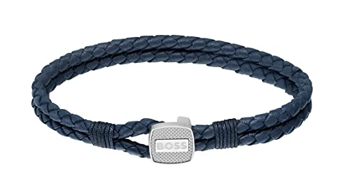 BOSS Jewelry Lederarmband für Herren Kollektion SEAL Blau - 1580293 von BOSS