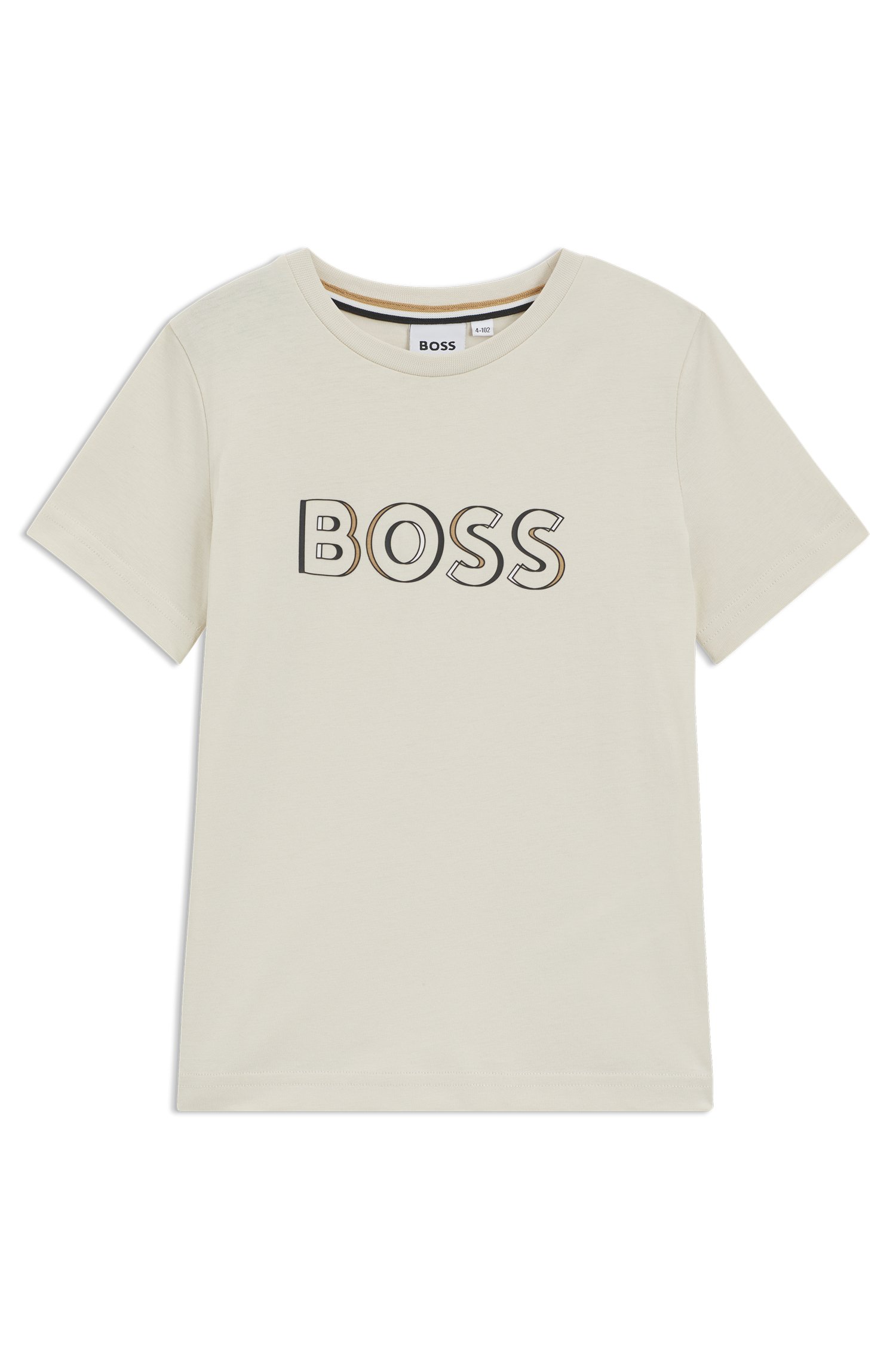 Slim-Fit Kids-T-Shirt aus Baumwolle mit Logo-Print von BOSS