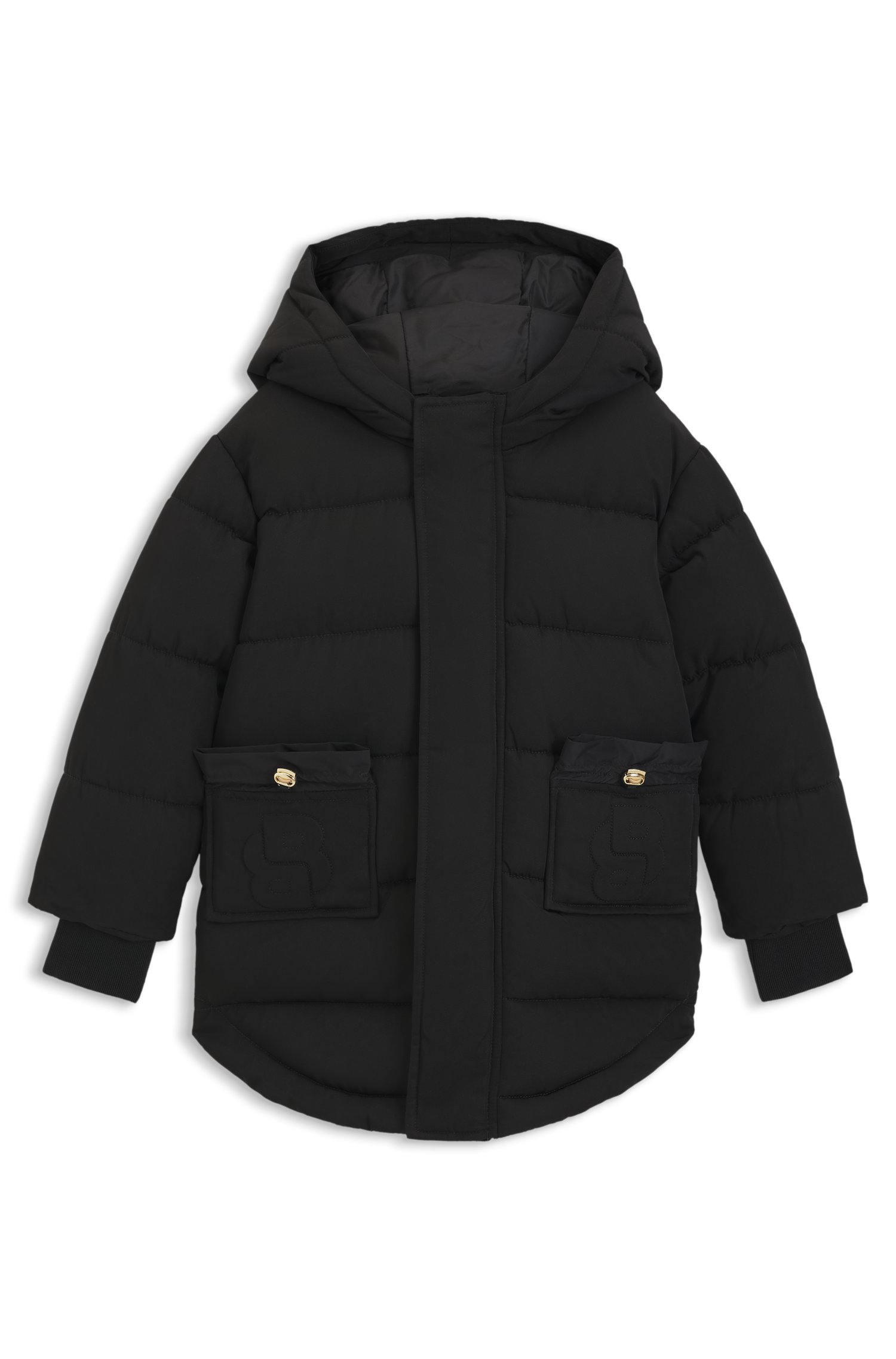 Wasserabweisende Kids-Steppjacke mit Double-B-Monogrammen von BOSS