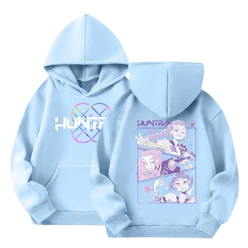 BOSSETY K pop Demon Hunters Hoodie für Unisex Kinder丨Modische Y2K Anime Drucken Casual Huntrix Kapuzenpullover, für Jungen Mädchen 2-16 Jahre Fans Streetwear von BOSSETY