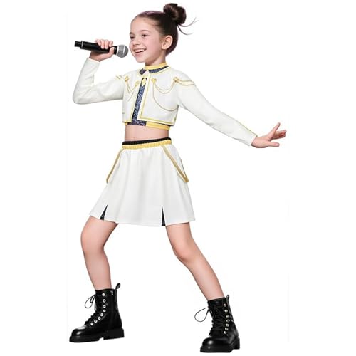 BOSSETY K pop Demon Hunters Kostüm Kinder, Rumi Mira Zoey Huntrix Cosplay Rollenspiel Uniform Komplettes Set Halloween Party Karneval Outfits für Mädchen im Alter von 3-16 Jahren von BOSSETY