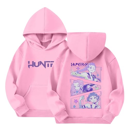 BOSSETY Streetwear Kapuzenpullover für Jungen Mädchen, De-Mon H-Hunters Hoodie mit Anime-Druck, Langarm Sweatshirt Lässige Oberteile für Teenager 3-14 Jahre von BOSSETY