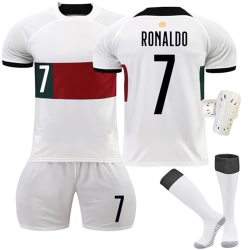 BOSSETY Trikot für Kinder und Erwachsene Al NASSR FC No.7 Fußball Trikot Heim/Auswärtstrikot Fussball Trikots Football Jersey, Top Shorts Socken Schienbeinschoner 4-teiliges Set für Junge Herren Anzug von BOSSETY