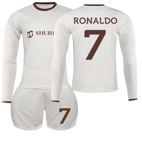 BOSSETY Trikot für Kinder und Erwachsene Al NASSR FC No.7 Fußball Trikot Heim/Auswärtstrikot Fussball Trikots Football Jersey Langarm Fußballtrikot Kinder, Shorts Fussball Set für Junge Herren Anzug von BOSSETY