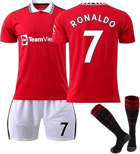 BOSSETY Trikot für Kinder und Erwachsene No.7 Fußball Trikot Heim/Auswärtstrikot Fussball Trikots Football Jersey Nr.7 Fußballtrikot Kinder, Shorts, Socken Fussball Set für Junge Herren Anzug von BOSSETY