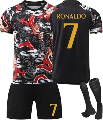 BOSSETY Trikot für Kinder und Erwachsene No.7 Fußball Trikot Heim/Auswärtstrikot Fussball Trikots Football Jersey Nr.7 Fußballtrikot Kinder, Shorts, Socken Fussball Set für Junge Herren Anzug von BOSSETY