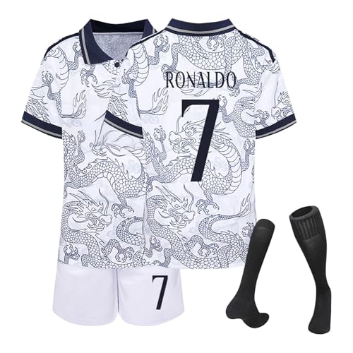 BOSSETY Trikot für Kinder und Erwachsene No.7 Fußball Trikot Heim/Auswärtstrikot Fussball Trikots Football Jersey Nr.7 Fußballtrikot Kinder, Shorts, Socken Fussball Set für Junge Herren Anzug von BOSSETY