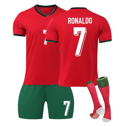 BOSSETY Trikot für Kinder und Erwachsene No.7 Fußball Trikot Heim/Auswärtstrikot Fussball Trikots Football Jersey Nr.7 Fußballtrikot Kinder, Shorts, Socken Fussball Set für Junge Herren Anzug von BOSSETY