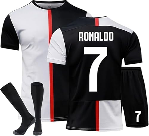 BOSSETY Trikot für Kinder und Erwachsene No.7 Fußball Trikot Heim/Auswärtstrikot Nr.7 Fussball Trikots Football Jersey 3-in-1 Fußballtrikot Kinder, Shorts, Socken Fussball Set für Junge Herren Anzug von BOSSETY