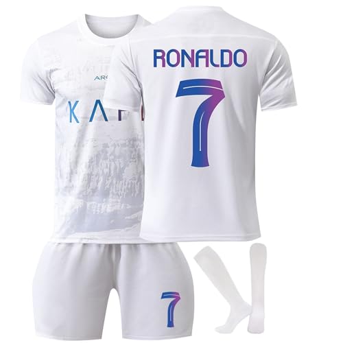 BOSSETY Trikot für Kinder und Erwachsene No.7 Fußball Trikot Heim/Auswärtstrikot Nr.7 Fussball Trikots Football Jersey 3-in-1 Fußballtrikot Kinder, Shorts, Socken Fussball Set für Junge Herren Anzug von BOSSETY
