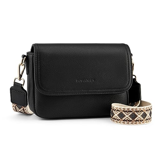 BOSTANTEN Damen Crossbody Bag mit verstellbarem Farbigem Riemen, Damen Umhängetasche aus PU Leder, Schultertasche für Frauen von BOSTANTEN