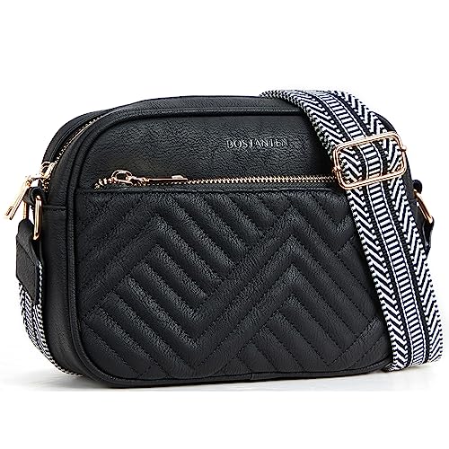 BOSTANTEN Damen Handy Umhängetasche, Crossbody Bag mit verstellbarem Breiter Gurt, PU Leder Gesteppte Umhängetasche für Damen von BOSTANTEN