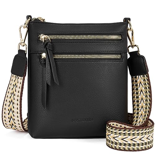 BOSTANTEN Damen Handy Umhängetasche, PU Leder Crossbody Schultertasche, Reißverschlusstasche Handtasche Damen Umhängetasche von BOSTANTEN