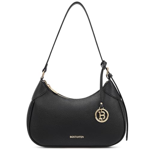 BOSTANTEN Damen Henkeltaschen Klein Handtaschen Schultertasche für Frauen Shopper Tasche Schwarz von BOSTANTEN