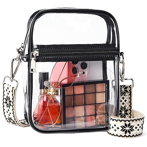 BOSTANTEN Durchsichtige Tasche Damen, Crossbody Schultertasche mit Verstellbarem Gurt Wasserdichte Transparente Tasche für Konzerte, Sport, Arbeitsfestivals von BOSTANTEN