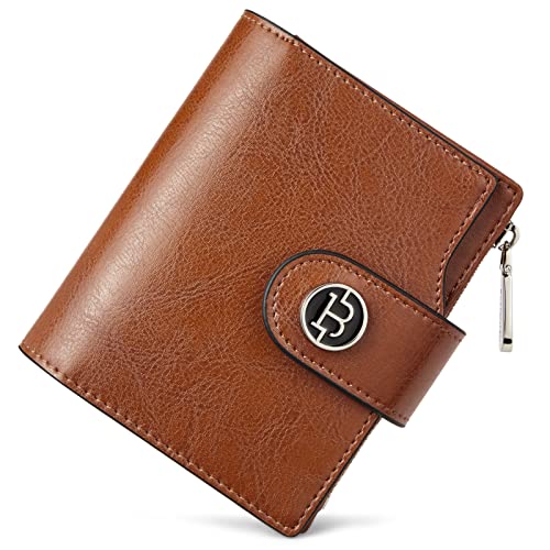 BOSTANTEN Geldbörse Damen Klein, Portemonnaie Damen Geldbeutel Frauen Kunstleder RFID-Schutz Slim Wallet mit Münzfach(Braun) von BOSTANTEN