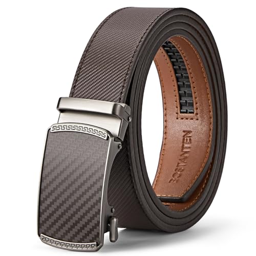 BOSTANTEN Gürtel Herren, Ledergürtel für Herren mit Ratsche Automatikschließe Business Anzug Gürtel Breit 35mm,Größe Angepasst von BOSTANTEN