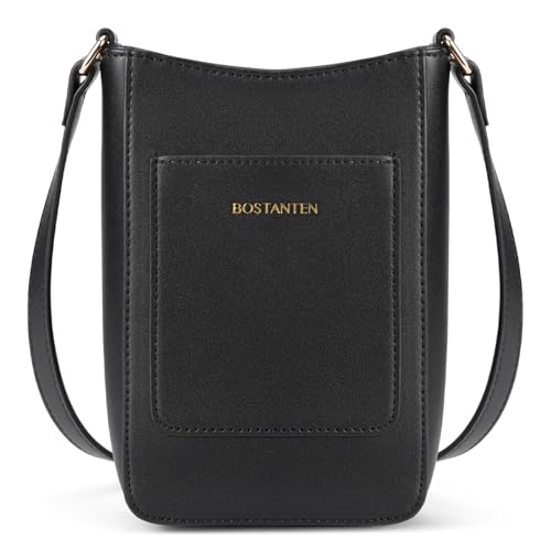 BOSTANTEN Handytasche zum Umhängen Leder, Crossbody bag Handy umhängetasche Damen, Handytasche mit Geldbörse zum Umhängen, Handtasche Damen klein von BOSTANTEN