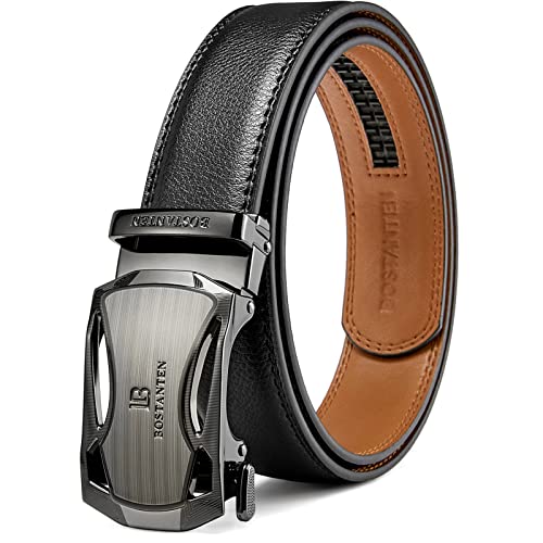 BOSTANTEN Men's Leather Ratchet Dress Belt with Automatic Sliding Buckle von BOSTANTEN