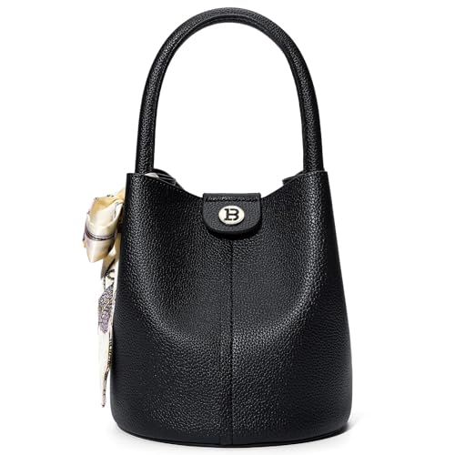 BOSTANTEN Handtasche Damen Klein Umhängentasche Veganes Leder Handytasche zum Umhängen Bucket Tasche für Frauen Verstellbarer Schultergurt von BOSTANTEN