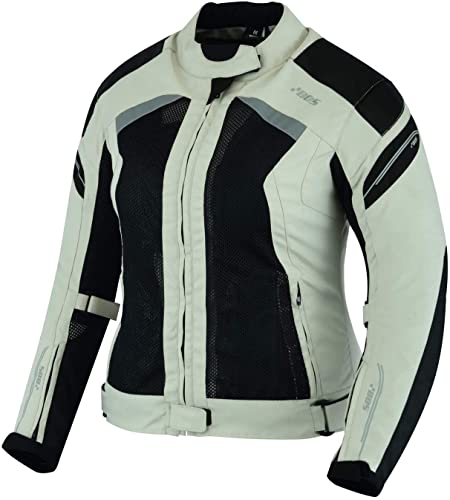 BOSmoto Biker Motorrad Protektoren Jacke Damen Motorradjacke Roller Neu (2XL, Jacke) 15-09-8789-GRAY von BOSmoto