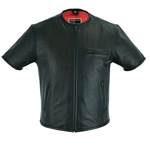 BOSmoto Herren Lederweste, Bikerweste, Lederkutte, Rindleder, Clubweste, Leather veste (M) von BOSmoto