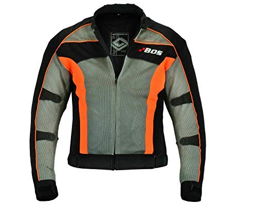 BOSmoto Herren Motorradjacke mit Protektoren und Reflektoren, Textil Motorrad Jacke aus 3D Mesh, Wasserdicht herausnehmbaren Membran (M) von BOSmoto