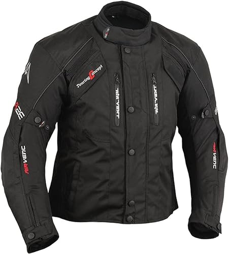 BOSmoto Herren Motorradjacke wasserdicht, mit Protektoren – Leichte Sommer-Mesh-Jacke mit Textil für Sommer und Winter von BOSmoto